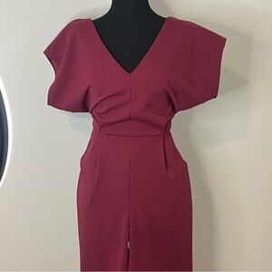 The Vanity Room Deep Red Midi Dress